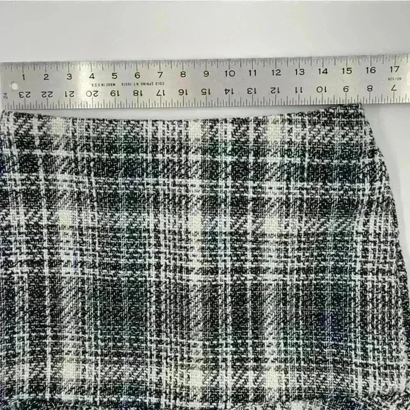 Mi Ami Large Mini Skirt Women's Plaid Knit Raw Edge Preppy Lined - Picture 5 of 8